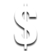 Dollar sign icon representing the affordability of Raymond electric stand up and sit down counterbalance lift trucks